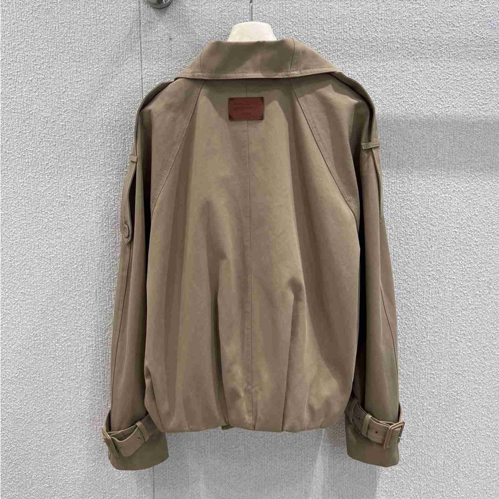 Acne Studios Cropped Trench Coat Khaki - Double Breasted Short Trench Jacket - Picture 2 of 7
